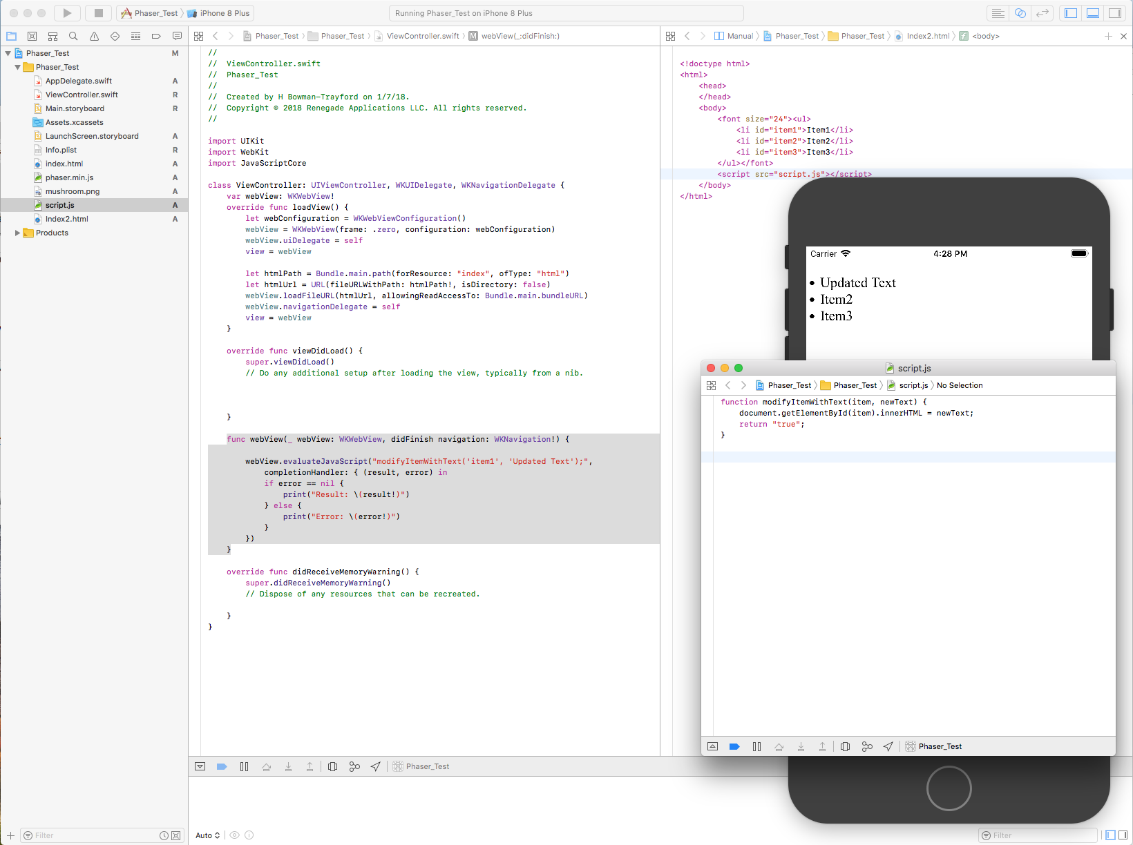 Modifying the HTML with an outside JavaScript file Modifying the HTML with an outside JavaScript file