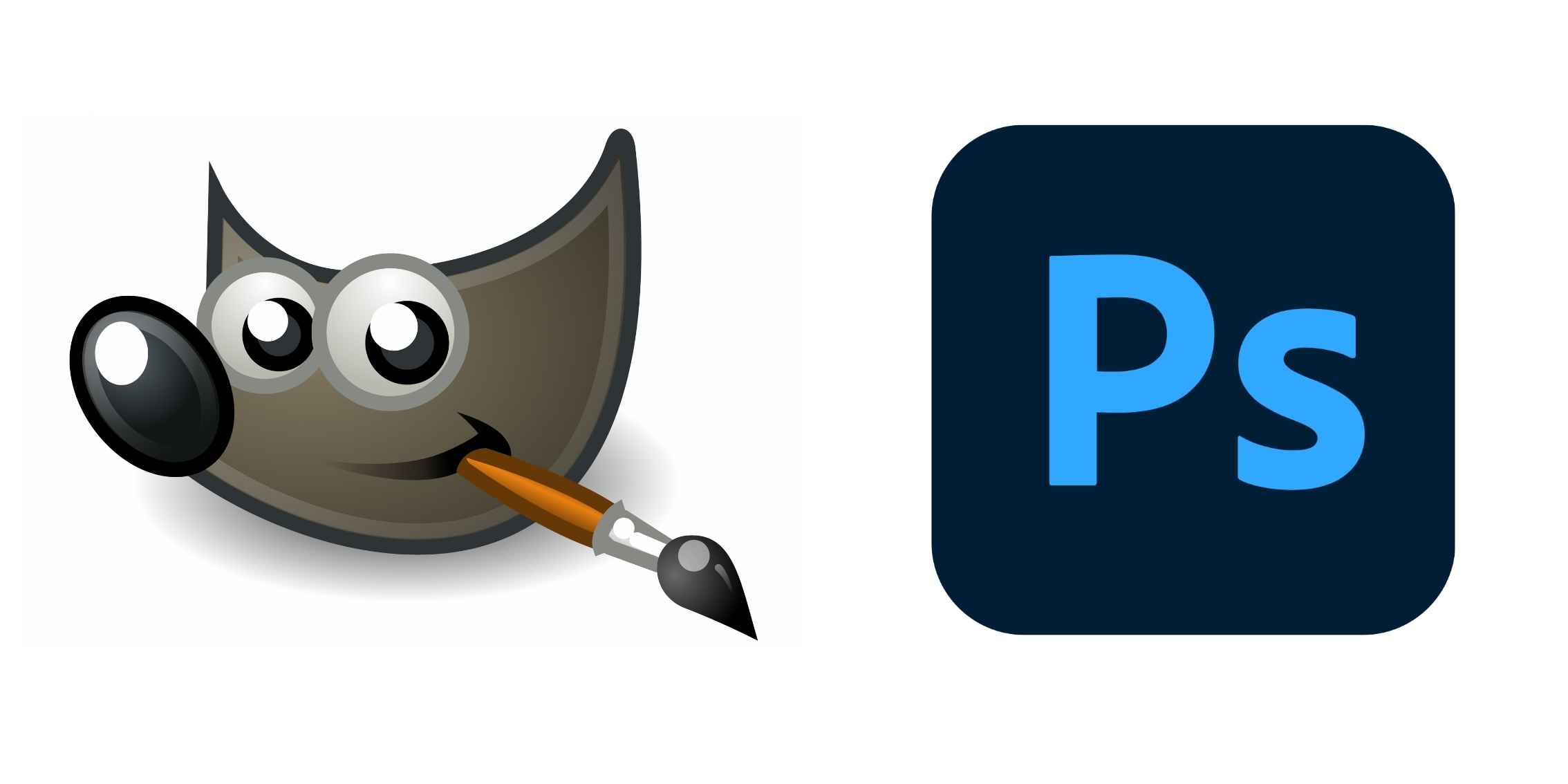 Photoshop and GIMP brand logos Photoshop and GIMP brand logos