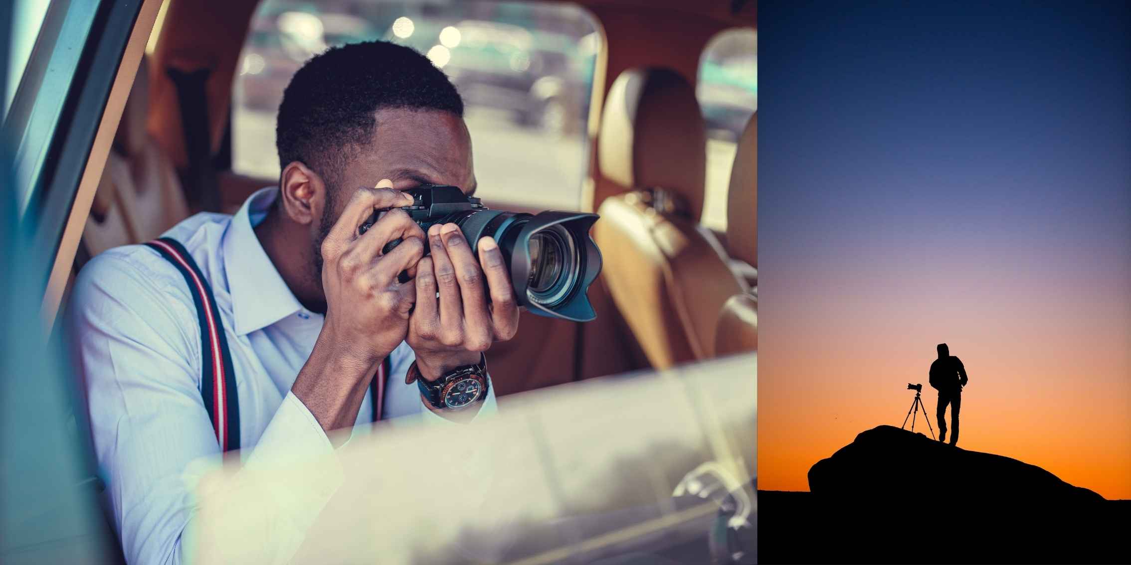 Image of a man photographing the landscape