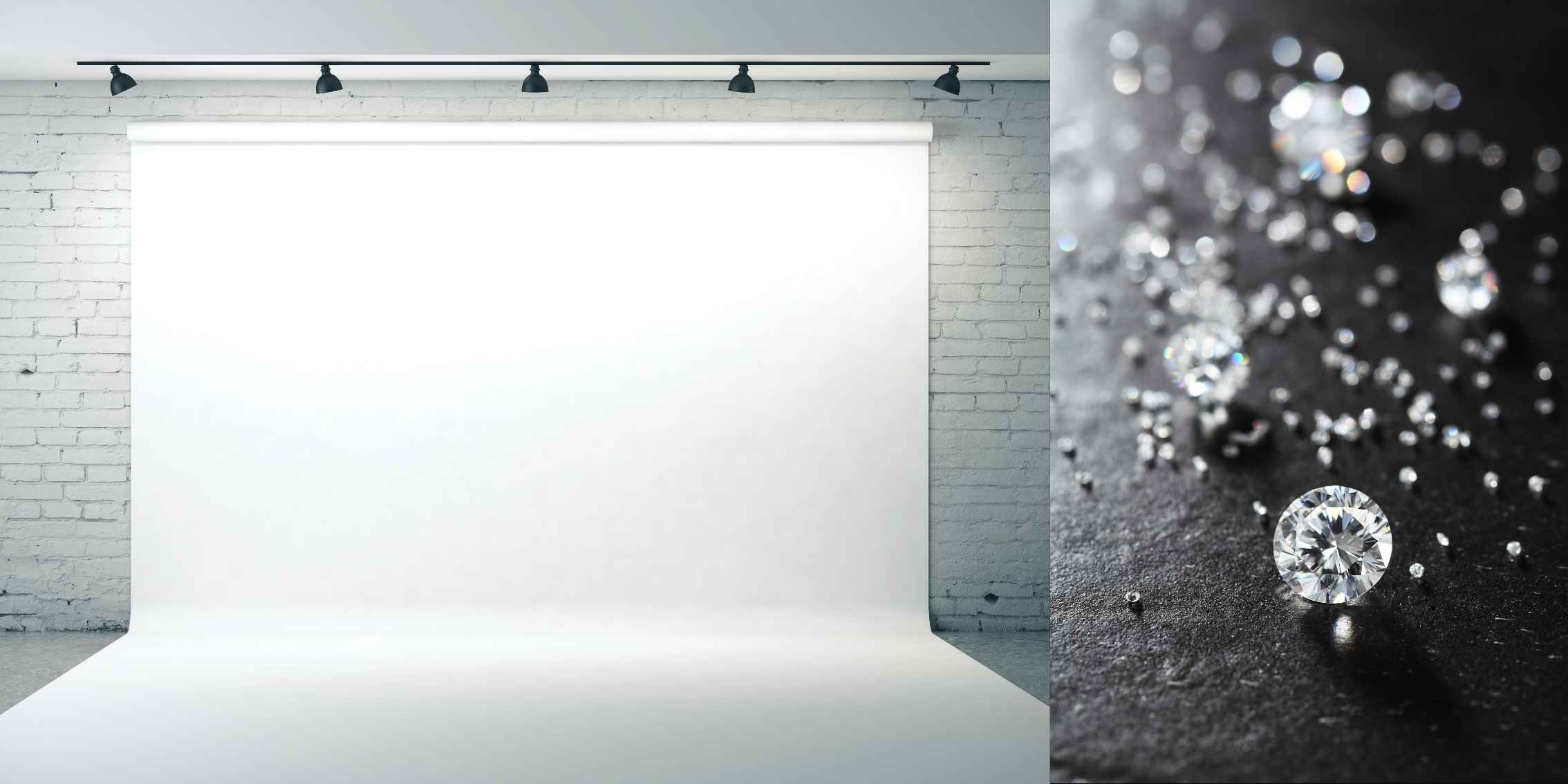 Photography backdrop screen on set