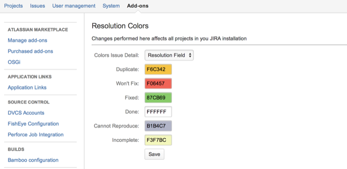 Plugins Settings:Resolution Colors