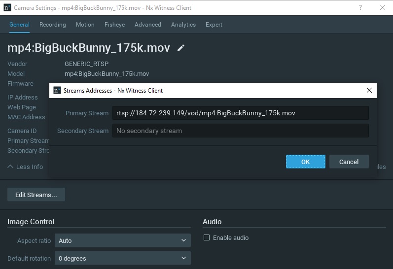Adding RTSP Stream as - 1