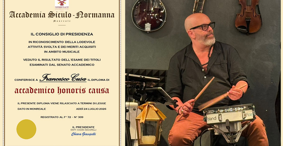 A FRANCESCO CUSA IL DIPLOMA HONORIS CAUSA DELL'ACCADEMIA SICULO-NORMANNA