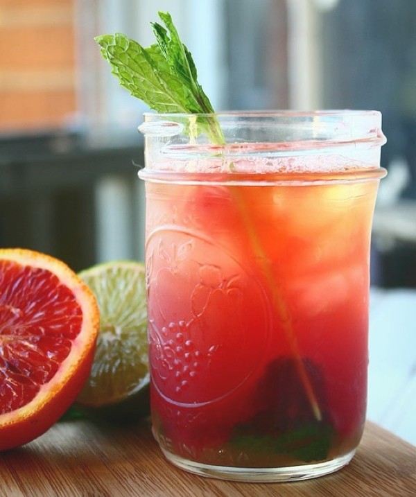 Mint whiskey & blood orange sours Cocktail Recipes