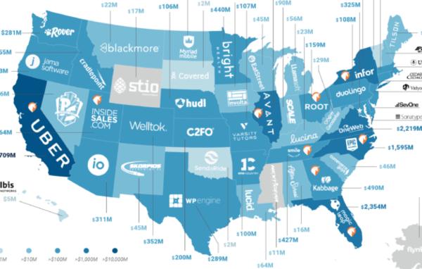 The United States Of Startups: The Most Well-Funded Tech Startup In Every US State