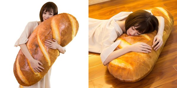 Amazon is selling a pillow shaped like a giant loaf of bread