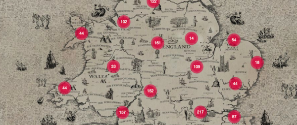See the poetry of England and Wales in an interactive map.