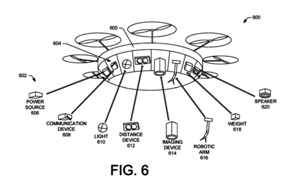 Amazon Patents Customized Delivery Drones With Lights, Speakers, Robot Arms, And More