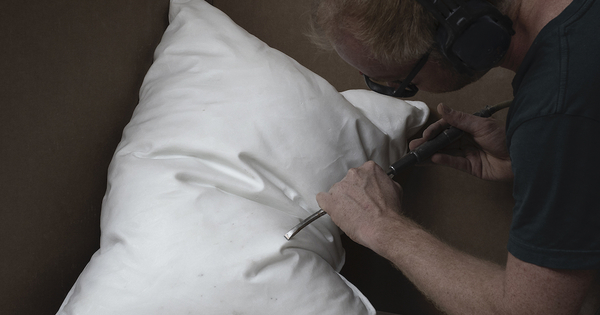 Realistic Pillows Sculpted from Blocks of White Marble by Håkon Anton Fagerås 