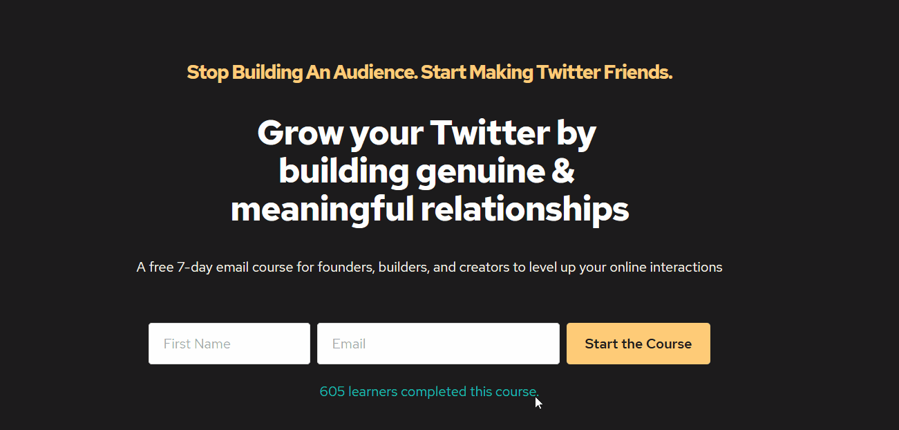 Gif of email validation failing.