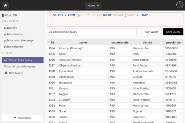 The open-source collaborativeIDE for your databases