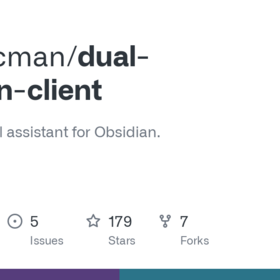 GitHub - paulbricman/dual-obsidian-client: A skilled virtual assistant for Obsidian.