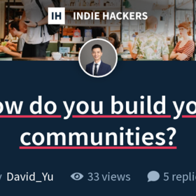 How do you build your communities?