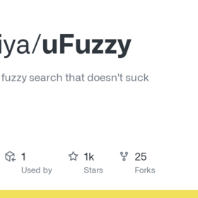GitHub - leeoniya/uFuzzy: A tiny, efficient fuzzy search that doesn't suck