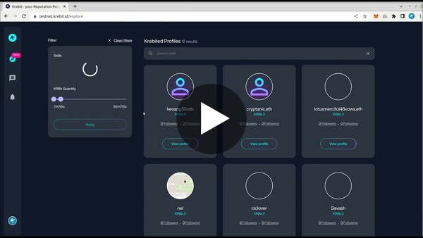 Explore Krebited (pre-vetted) Profiles in Web3