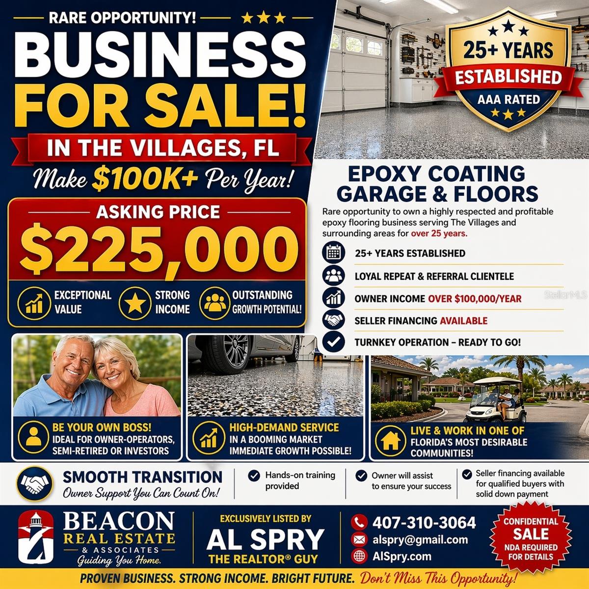 Photo of EPOXY COATING FLOORING BUSINESS THE VILLAGES FL 32163