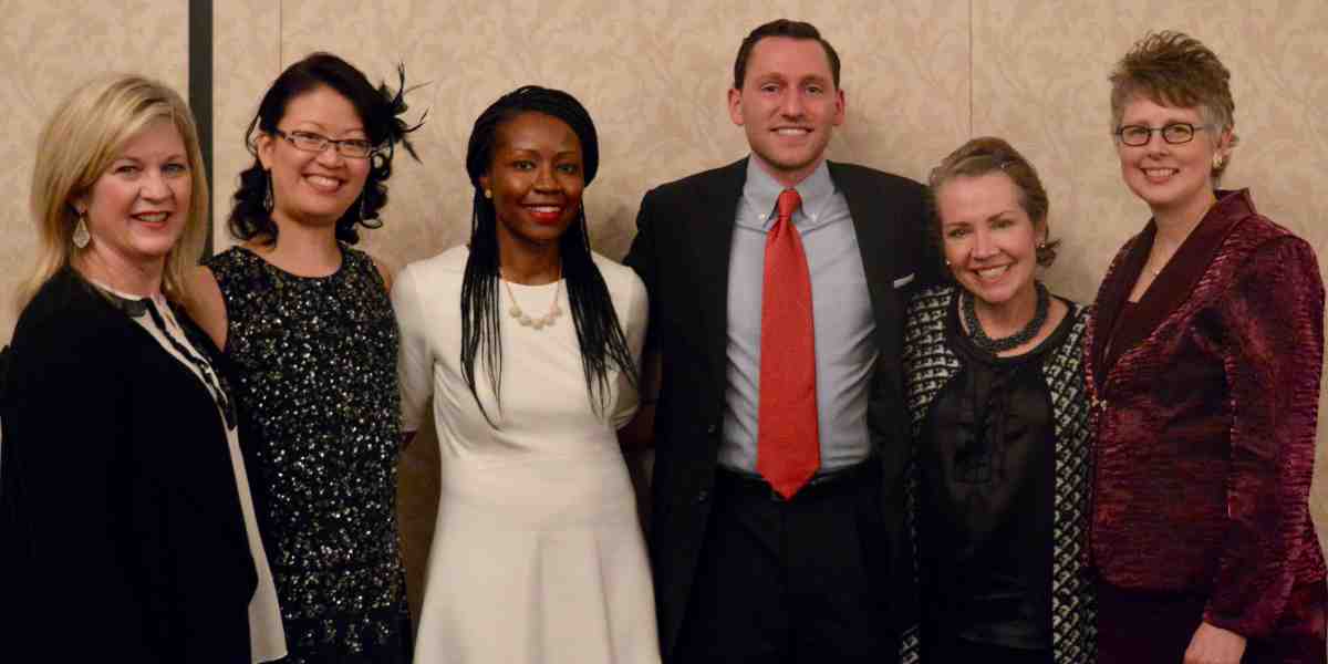 From left, Dr. Kathleen Rylance, DePaul Nursing; Dr. Melissa Chen, RFU Medicine; Crystal Foreman, ICI past president; Justin Krautbauer, ICI president; Dr. Lori Thuente, DePaul Nursing; and Dr. April D. Newton, clinic director, ICC.