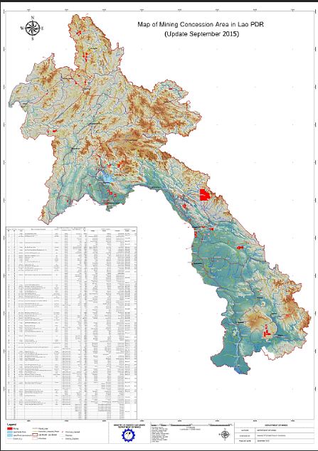 Map Of Mining Concessions In Lao Pdr Map Of Mining Concessions In Lao