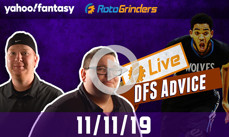 NBA GrindersLive - DFS Strategy for 11/11/19 sponsored by Yahoo