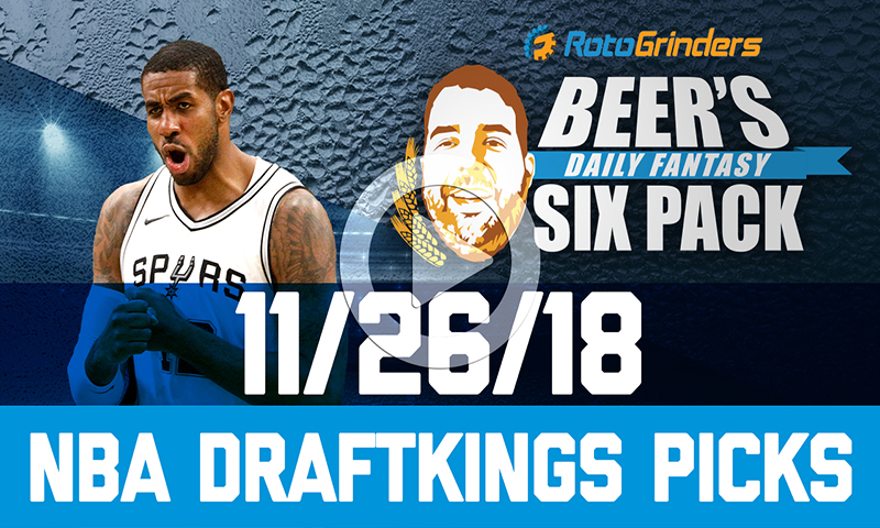 DraftKings NBA Six-Pack: Monday, November 26th