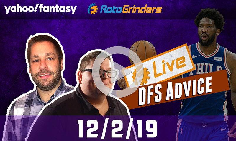 NBA GrindersLive - DFS Strategy for 12/2/19 sponsored by Yahoo