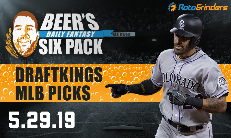 DraftKings MLB Six-Pack Wednesday, May 29th