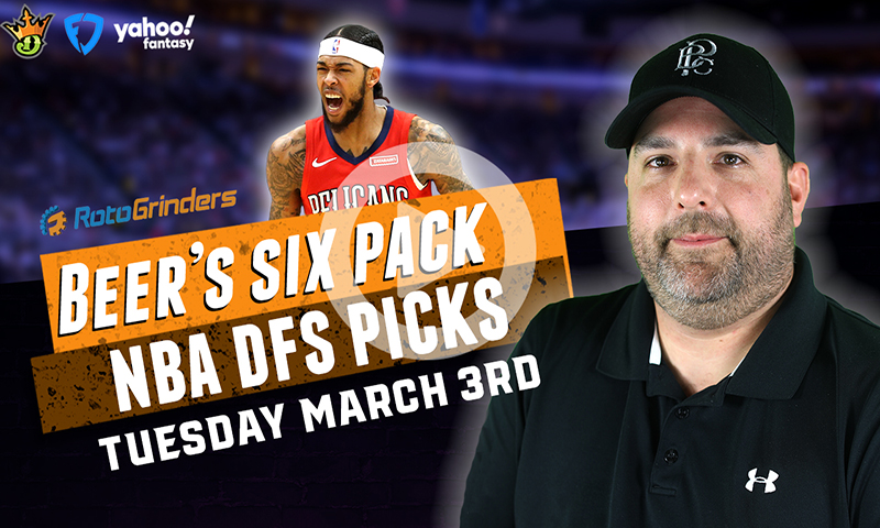 DraftKings, FanDuel and Yahoo NBA Six-Pack: Tuesday, March 3rd