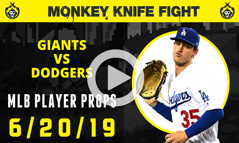 MLB Player Props - Monkey Knife Fight: Thursday, June 20th