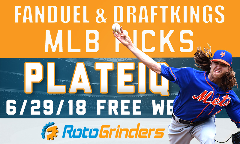 FanDuel & DraftKings PlateIQ: Friday, June 29th (FREE)