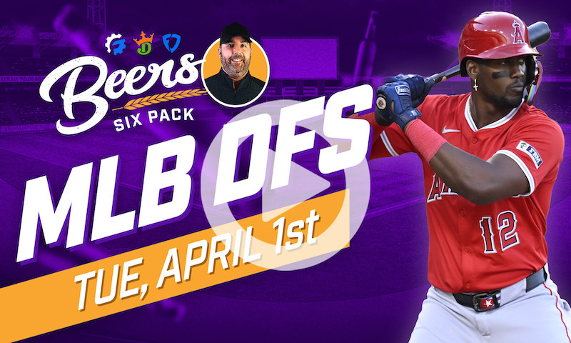 Beer's MLB DFS 6 Pack: Tuesday, April 1st