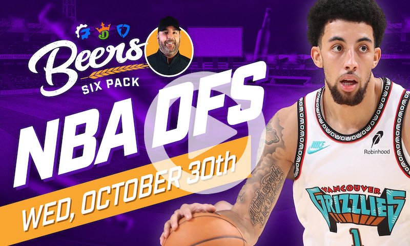 Beer's NBA DFS Six Pack: Wednesday, October 30th