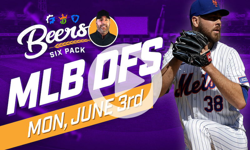 Beer's MLB DFS Six Pack: Monday, June 3rd