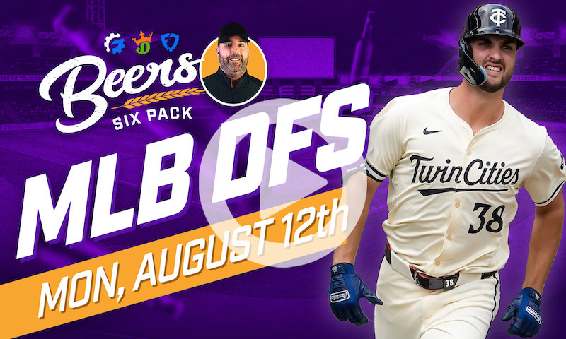 Beer's MLB DFS Six Pack: Monday, August 12th
