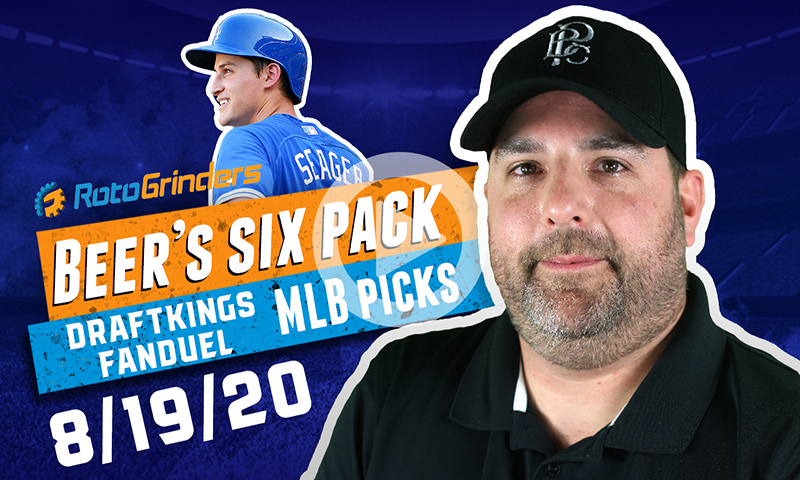 DraftKings and FanDuel MLB Six-Pack: Wednesday, August 19th