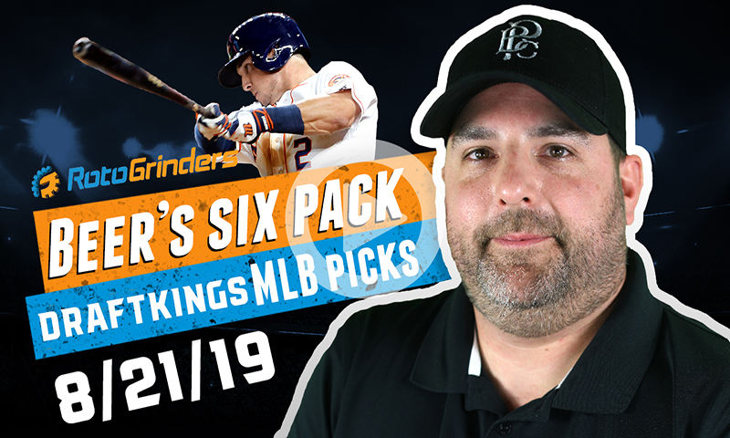 DraftKings MLB Six-Pack: Wednesday, August 21st