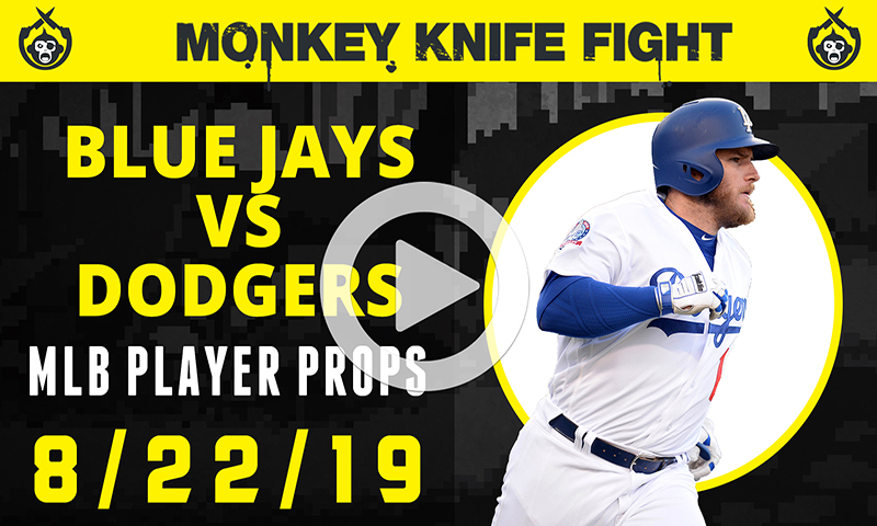 MLB Player Props - Monkey Knife Fight: Thursday, August 22nd