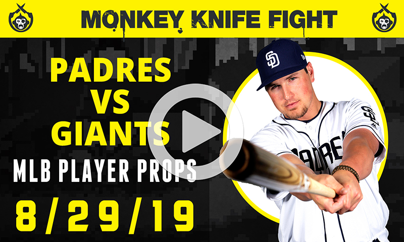 MLB Player Props - Monkey Knife Fight: Thursday, August 29th