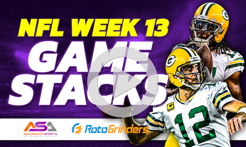 NFL DFS Top GPP Game Stacks DraftKings Week 13 - Advanced Sports Analytics