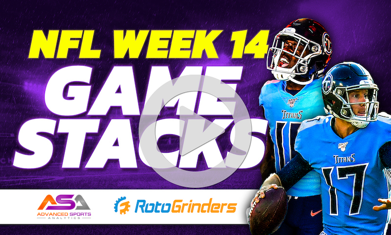 NFL DFS Top GPP Game Stacks DraftKings Week 14 - Advanced Sports Analytics