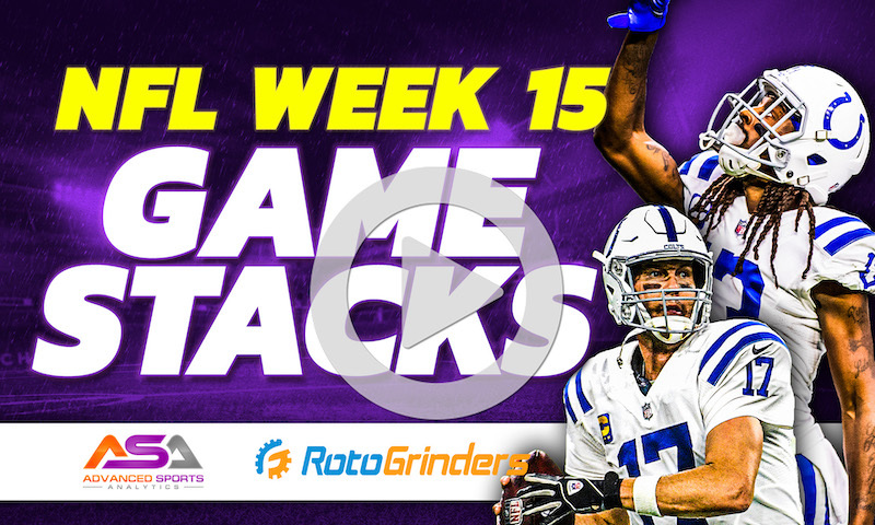 NFL DFS Top GPP Game Stacks DraftKings Week 15 - Advanced Sports Analytics