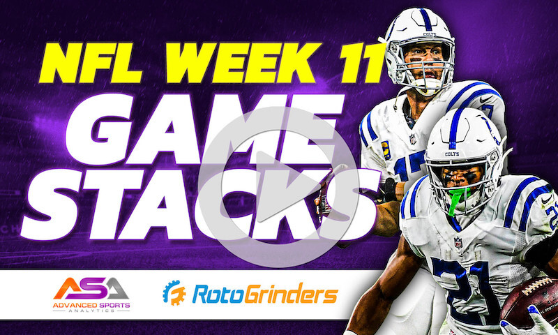 NFL DFS Top GPP Game Stacks DraftKings Week 11 - Advanced Sports Analytics