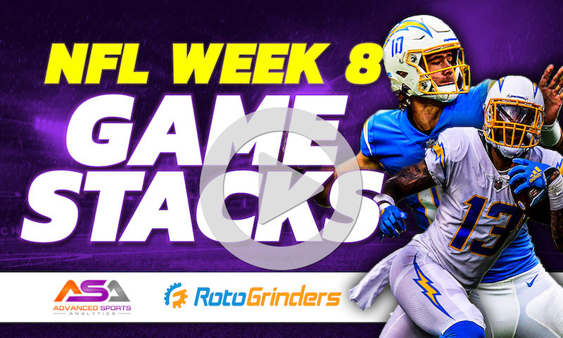 NFL DFS Top GPP Game Stacks DraftKings Week 8 - Advanced Sports Analytics