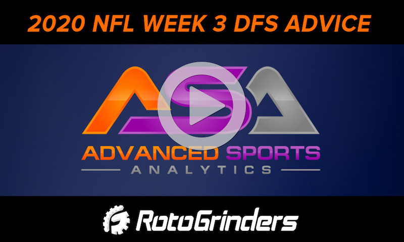 2020 DraftKings and FanDuel NFL DFS Analysis Week 3 | Advanced Sports Analytics Show