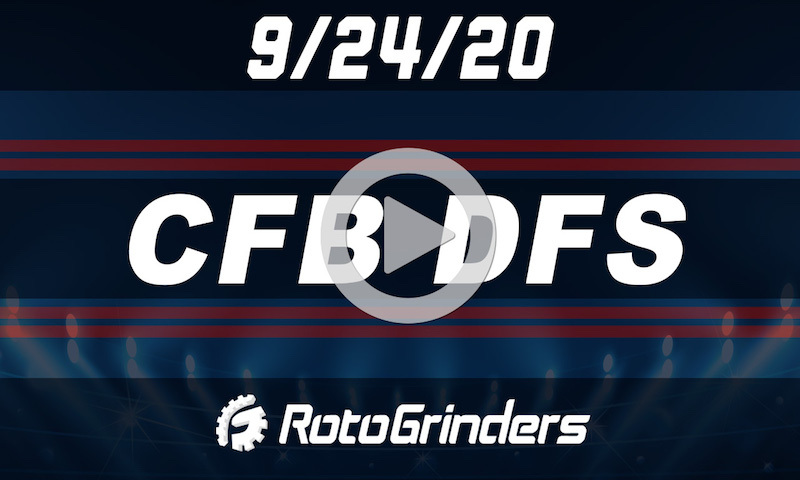 RotoGrinders CFB Premium Breakdown Show: 9/24/20