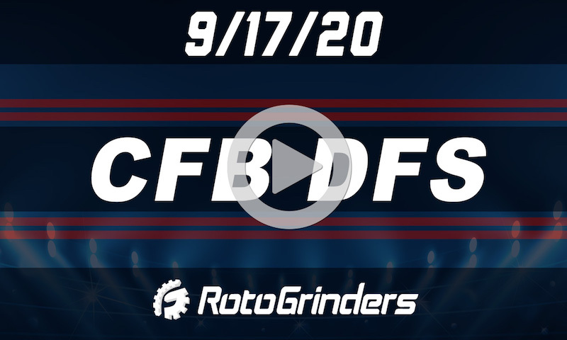 RotoGrinders CFB Premium Breakdown Show: 9/17/20
