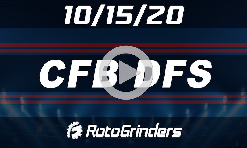 RotoGrinders CFB Premium Breakdown Show: 10/15/20