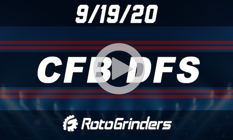 RotoGrinders CFB Premium Breakdown Show: 9/19/20