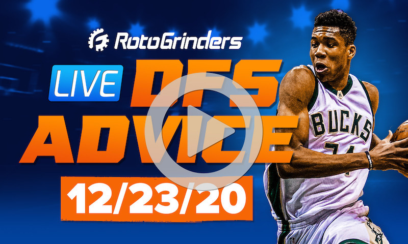 GrindersLive - 12/23/20 NBA DFS Picks: RotoGrinders