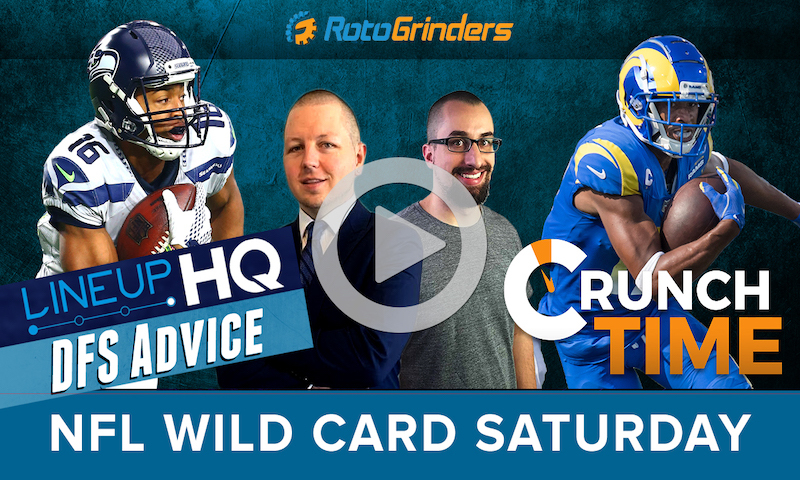 GrindersLive - Wild Card Saturday NFL DFS Pick: RotoGrinders