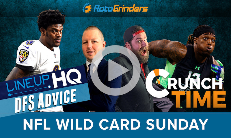 GrindersLive - Wild Card Sunday NFL DFS Pick: RotoGrinders